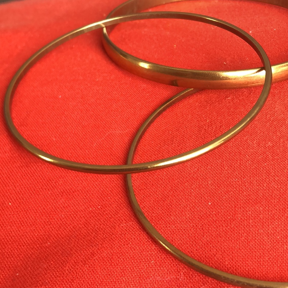 Set Of Three (3) Vintage Brasstone Metal Bangels - image 3